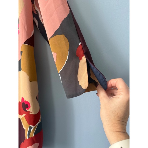 I Madeline Floral Print‎ Shift Dress Burgundy Pink Blue Tan Size Medium - Picture 5 of 10